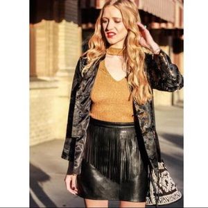 H&M | DIVIDED | Fringe Faux Leather Skirt